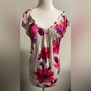 Old Navy pink‎ floral blouse. Sz-M NWT